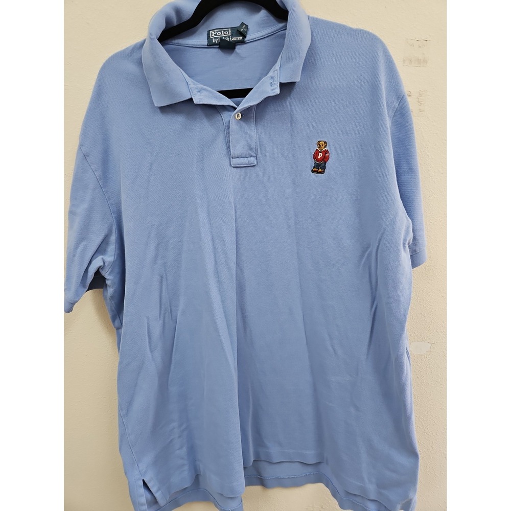 Polo Ralph Lauren Hoodie Bear Polo Shirt sz XXL Flaws Read